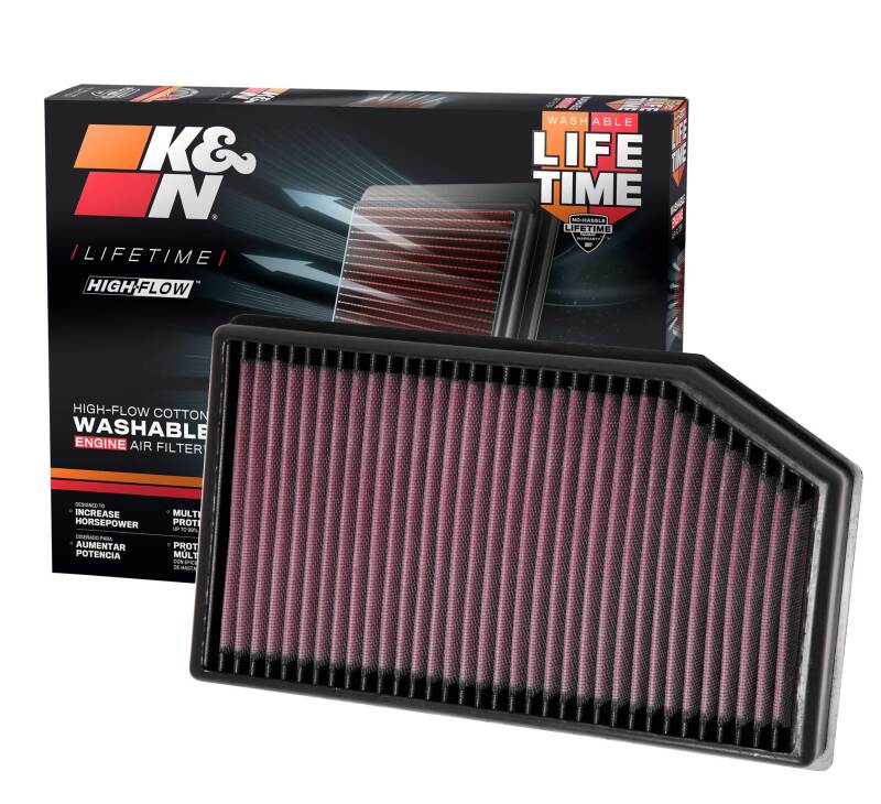 K&N 2018 Jeep Wrangler JL 2.0L/3.6L F/I Drop In Air Filter