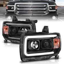 Load image into Gallery viewer, ANZO 2015+ GMC Canyon Projector Headlights w/ Plank Style Design Black w/ Amber