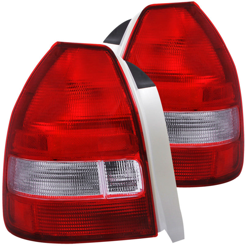 ANZO 1996-2000 Honda Civic Taillights Red/Clear