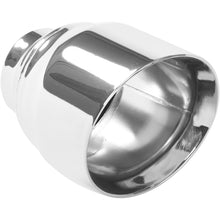 Load image into Gallery viewer, MagnaFlow Tip Stainless Double Wall Round Single Outlet Polished 4.5in DIA 2.5in Inlet 5.75in Length