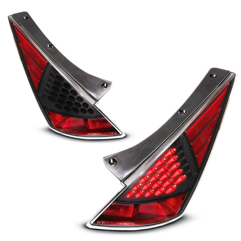 ANZO 2003-2005 Nissan 350Z LED Taillights Black