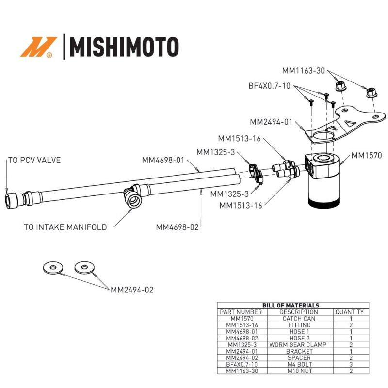 Mishimoto 2024+ Ford Mustang 2.3L EcoBoost Oil Catch Can PCV Side