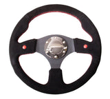 NRG Reinforced Steering Wheel (320mm) Blk Suede w/Dual Buttons