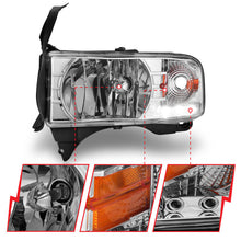 Load image into Gallery viewer, ANZO 1994-2001 Dodge Ram Crystal Headlights Chrome w/ LED