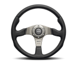 Momo Race Steering Wheel 350 mm - Black Leather/Anth Spokes