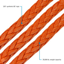 Load image into Gallery viewer, Borne Off-Road Synthetic Rope - 3/8in x 85ft - Orange