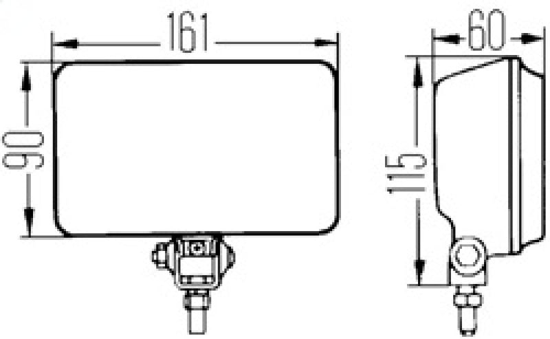 Hella 450 H3 12V SAE/ECE Fog Lamp Kit Clear - Rectangle (Includes 2 Lamps)