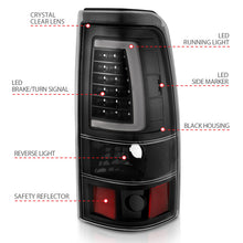 Load image into Gallery viewer, ANZO 2003-2006 Chevy Silverado 1500 LED Taillights Plank Style Black w/Clear Lens