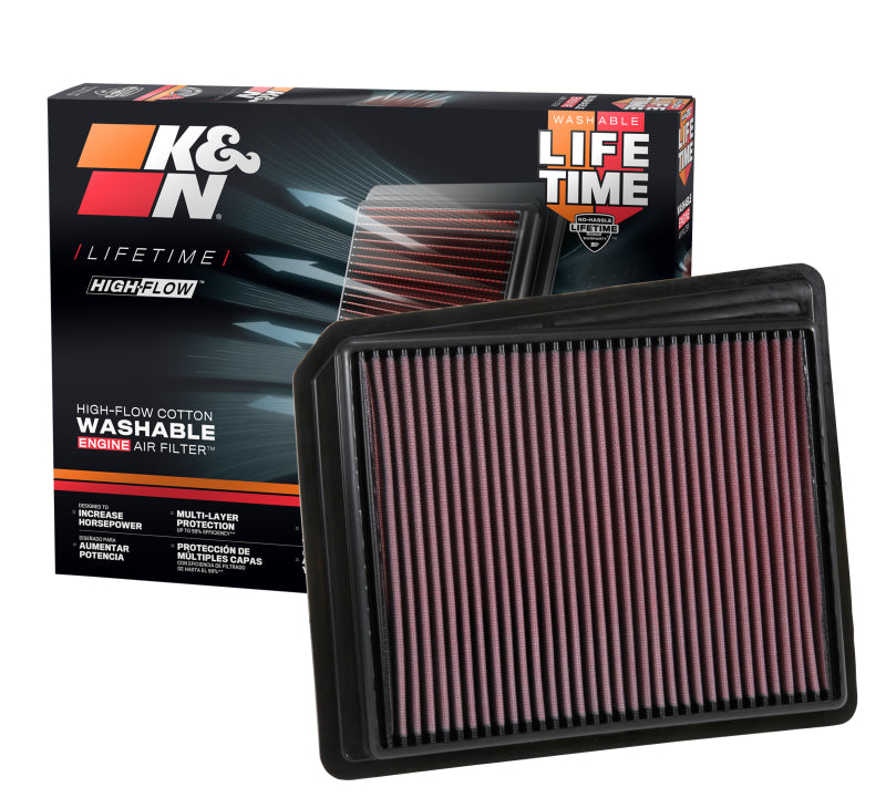 K&N 2017 Nissan Titan V8-5.6L F/I Drop In Replacement Air Filter