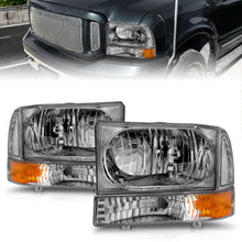 Load image into Gallery viewer, ANZO 2000-2004 Ford Excursion Crystal Headlights Chrome w/ Corner Lights 2pc