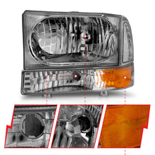 Load image into Gallery viewer, ANZO 2000-2004 Ford Excursion Crystal Headlights Chrome w/ Corner Lights 2pc