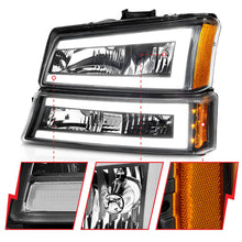 Load image into Gallery viewer, ANZO 2003-2006 Chevrolet Silverado 1500 Crystal Headlights w/ Light Bar Black Housing