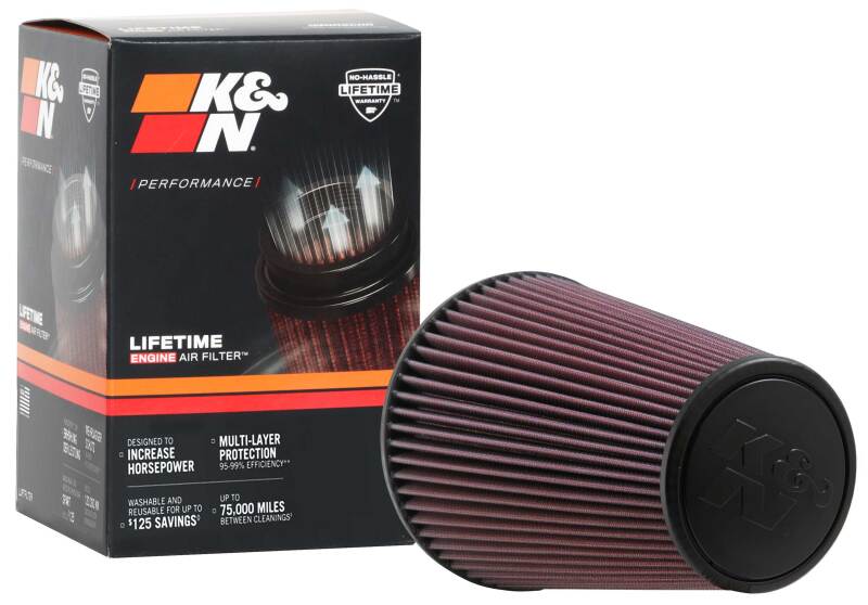 K&N Universal Clamp-On Air Filter 6in FLG / 7-1/2in B / 4-1/2in T / 9in H