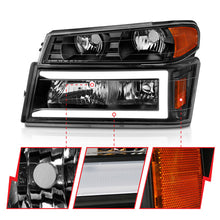 Load image into Gallery viewer, ANZO 04-12 GM Colorado/Canyon/I-Series Crystal Headlights - w/ Light Bar Black Housing 4pcs