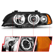 Load image into Gallery viewer, ANZO 1997-2001 BMW 5 Series Projector Headlights w/ Halo Black