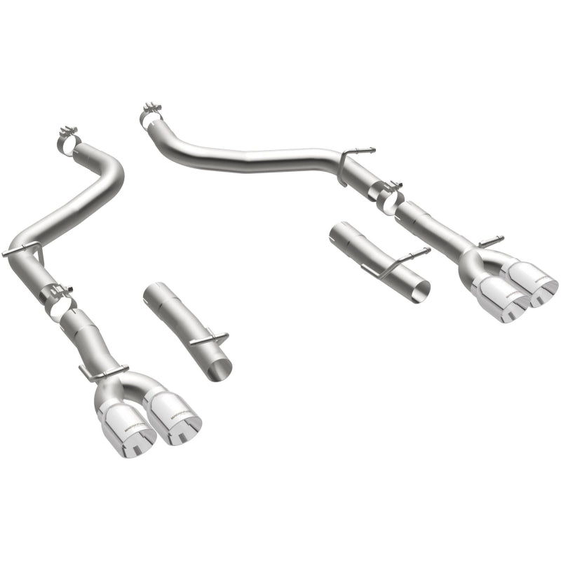 MagnaFlow Axle-Back, SS, 2.5in, Quad Split Rear 3.5in Tip 2015 Dodge Challenger 3.6L V6