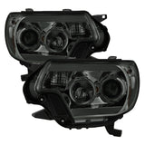 Spyder Toyota Tacoma 12-16 Projector Headlights Light Bar DRL Smoke PRO-YD-TT12-LBDRL-SM