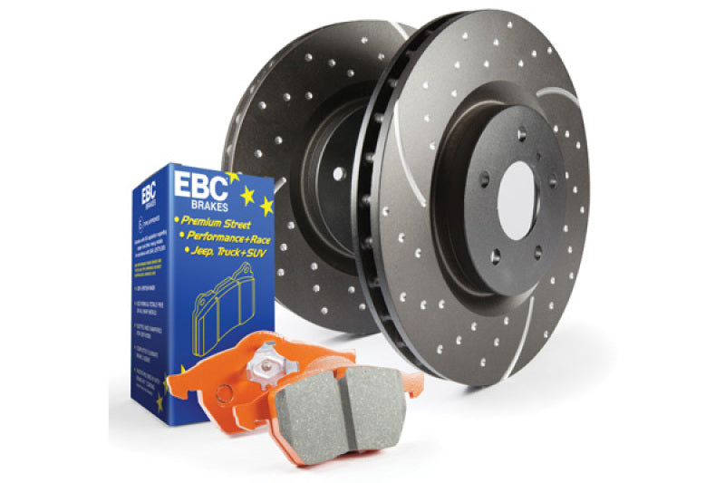 EBC S8 Kits Orangestuff Pads and GD Rotors with box packaging.