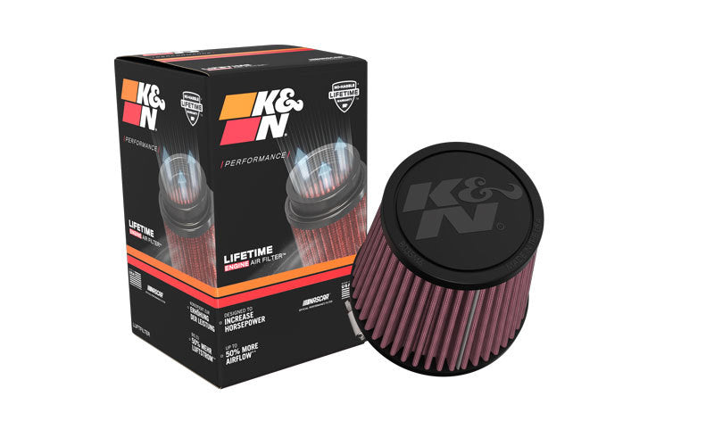 K&N Universal Clamp-On Air Filter 3in FLG /4 1/2in B / 3 1/2in T / 4 3/8in H