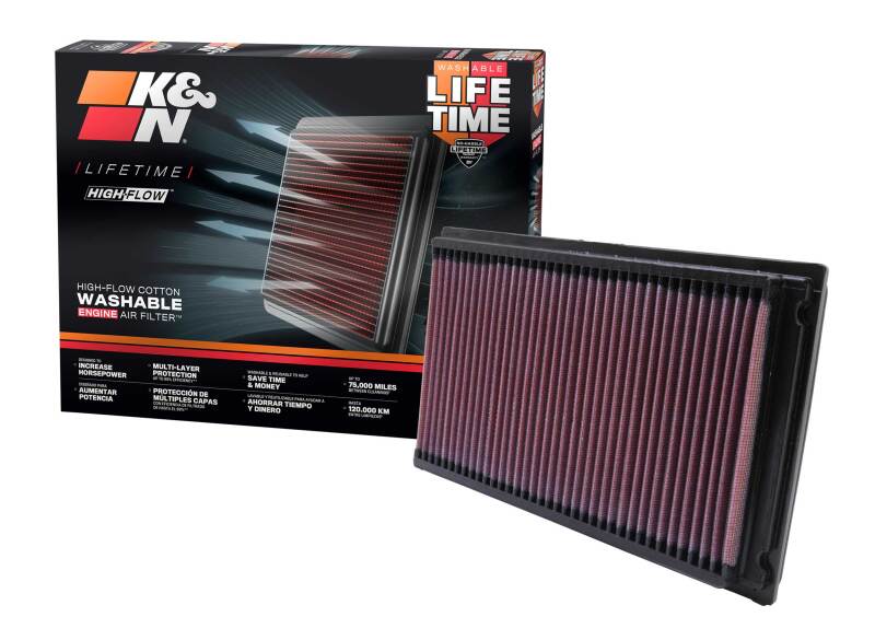 K&N 88-08 Nissan 1.8L / 87-05 Nissan/Infiniti 3.0L / 00-09 3.5LDrop In Air Filter