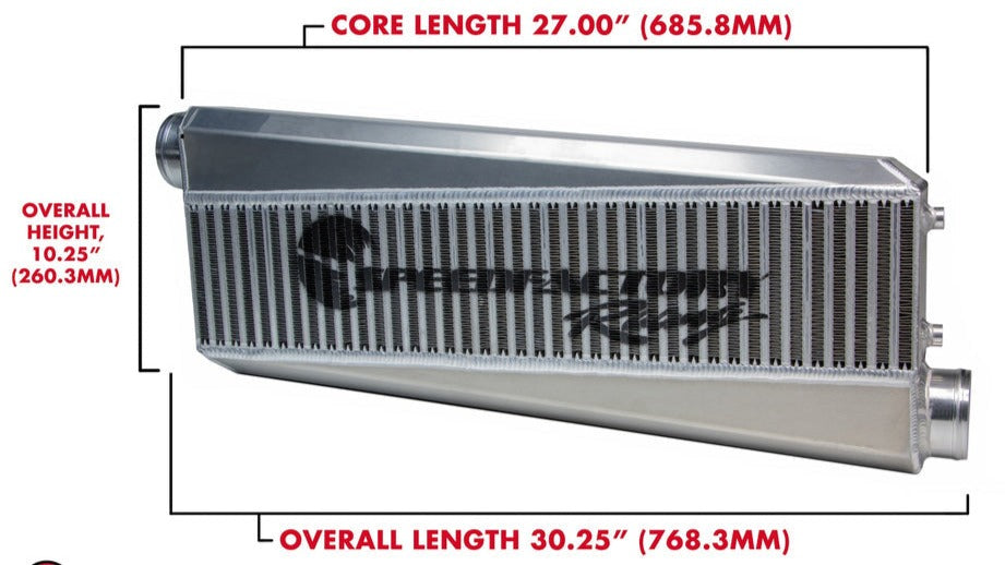 Vertical Flow Intercooler (K-Series, 1000HP) Opposing Side Inlet / Outlet - Premium  from Precisionparts.com - Just $665.94! Shop now at Precision1parts.com