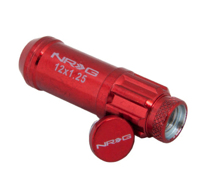 NRG 700 Series M12 X 1.25 Steel Lug Nut Set 21 Pc w/Locks & Lock Socket - Red - Premium  from Precision1parts.com - Just $100! Shop now at Precision1parts.com