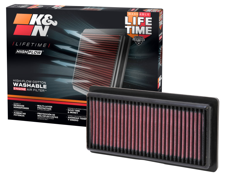 K&N Replacement Panel Air Filter 12-14 Nissan Versa 1.6L 1.031in H x 9.125in OS L x 4in OS W