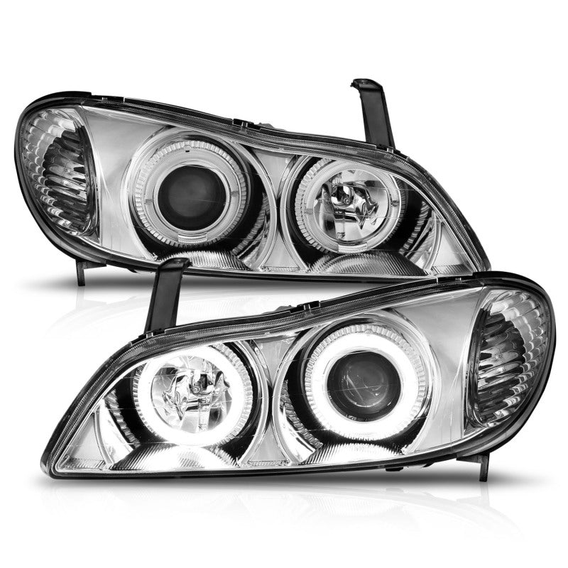 ANZO 2000-2004 Infiniti I30 Projector Headlights w/ Halo Chrome