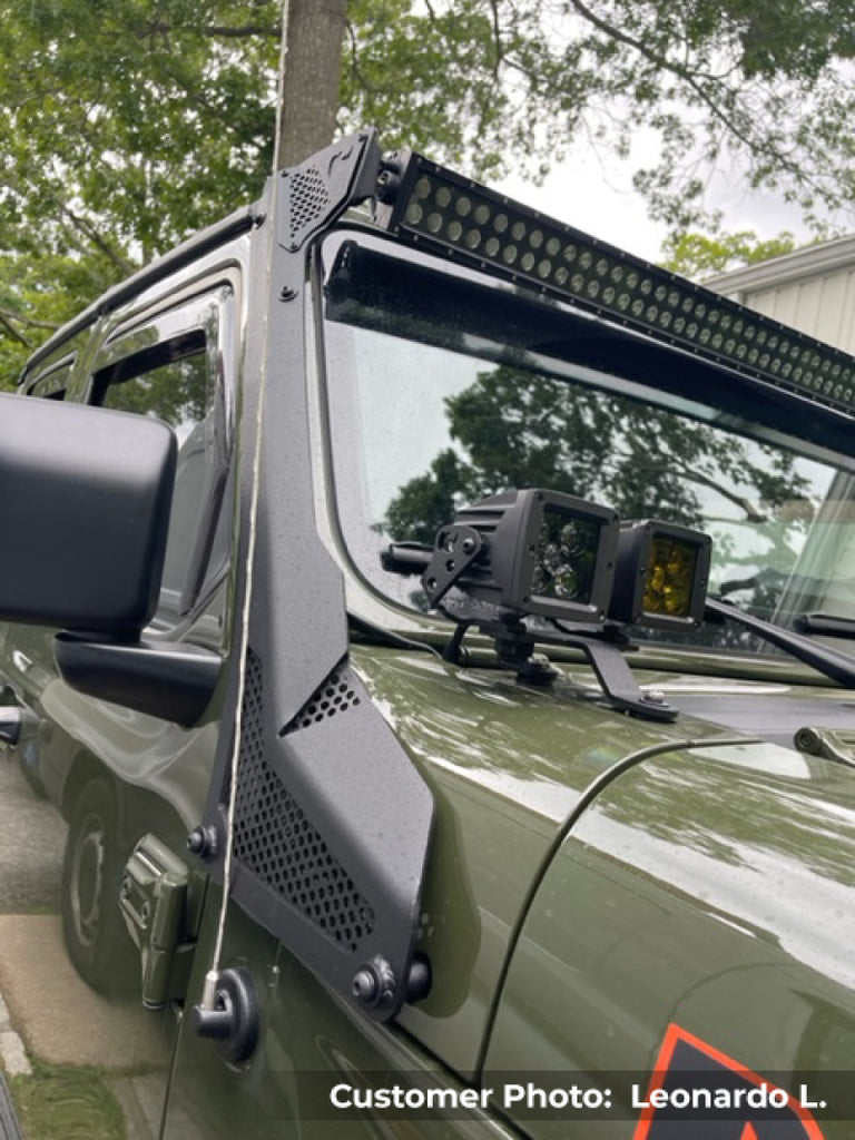 Go Rhino 18-20 Jeep Wrangler JL/JLU/Gladiator JT XE Windshield Light Bar Mount - 50in Single Row