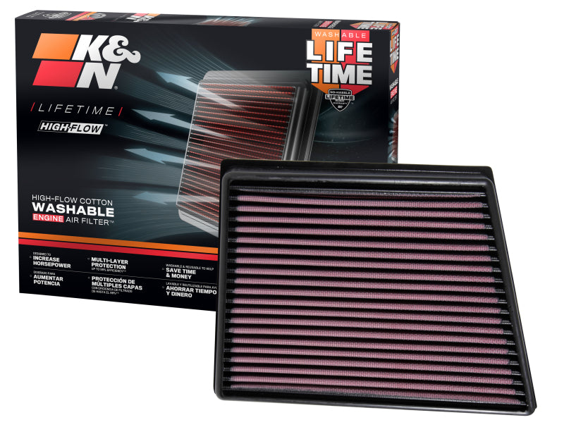 K&N 2015 Jaguar F-Pace V6-3.0L F/I Left Side Replacement Drop In Air Filter