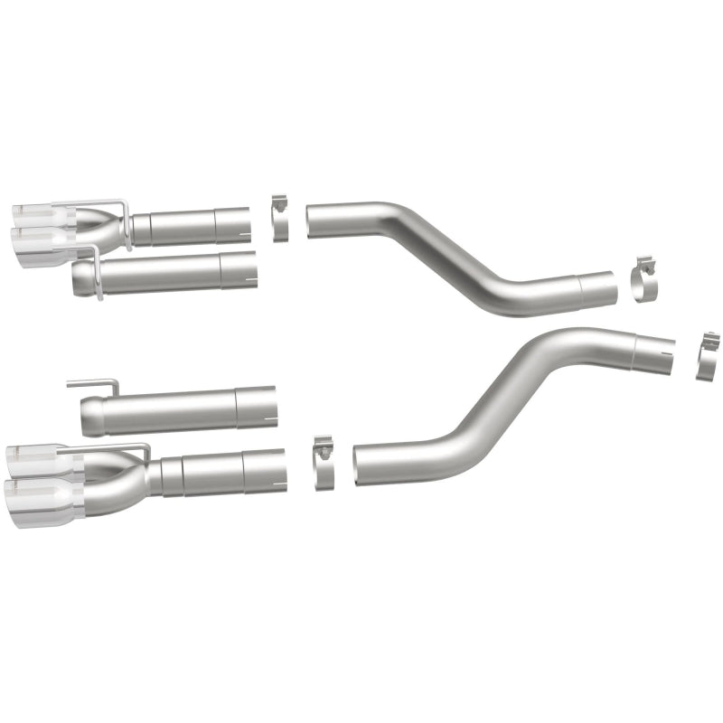 MagnaFlow Axle-Back, SS, 3in, Quad Split Rear 3.5 Tips 2015 Dodge Challenger incl SRT Hellcat