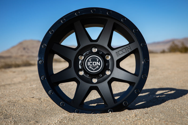 ICON Rebound 17x8.5 6x5.5 0mm Offset 4.75in BS 106.1mm Bore Double Black Wheel