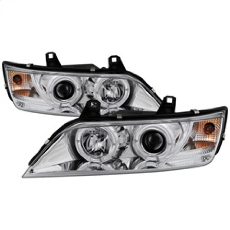 Spyder BMW Z3 96-02 projector headlights with LED halo chrome finish.