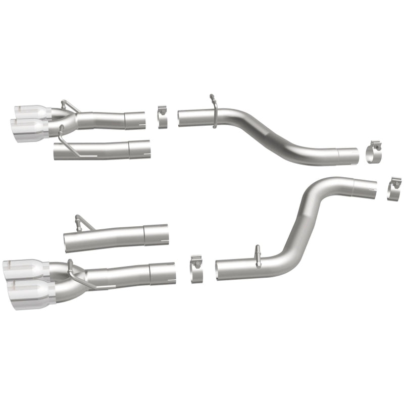 MagnaFlow Axle-Back, SS, 2.5in, Quad Split Rear 3.5in Tip 2015 Dodge Challenger 3.6L V6