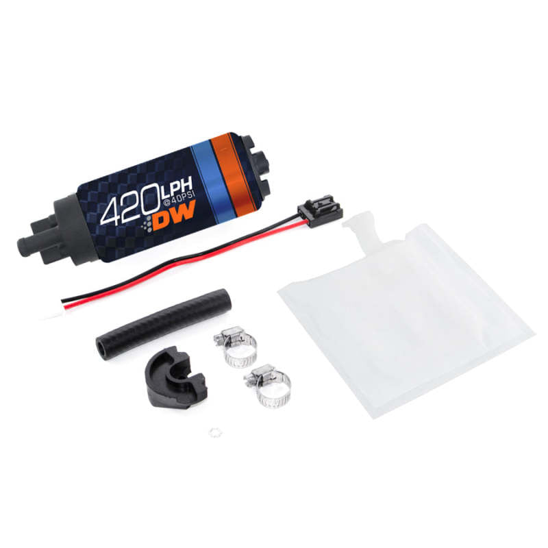 Deatschwerks DW420 Series 420lph in-tank fuel pump with install kit for Subaru Forester, Impreza, and Legacy.