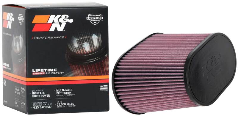 K&N Universal Rubber Filter 4in FLG 9IN x 5-3/4IN B / 7 x 4-1/2IN T / 7-1/2IN H