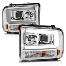 Load image into Gallery viewer, ANZO 99-04 Ford F250/F350/F450/Excursion (excl 99) Projector Headlights - w/Light Bar Chrome Housing