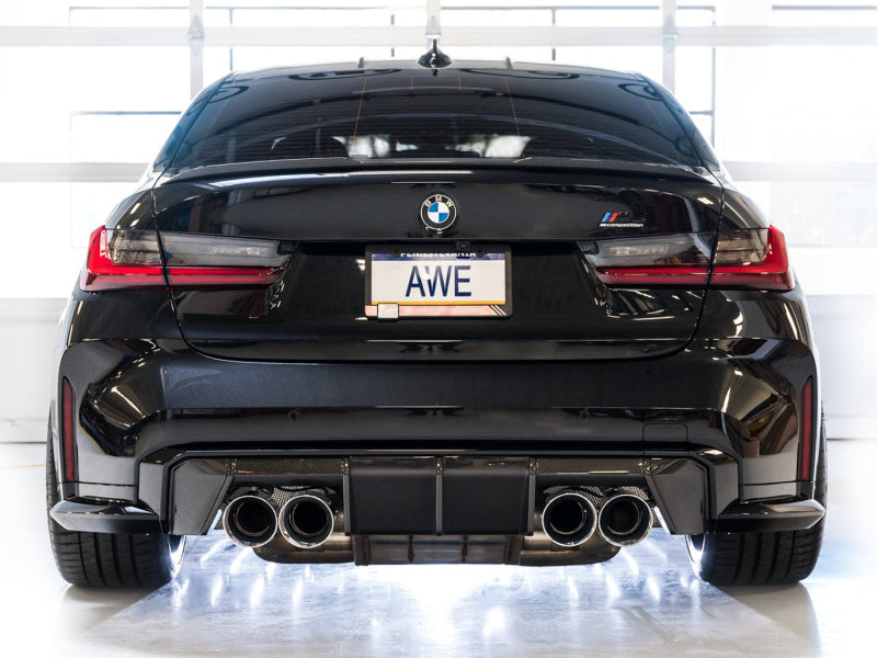 AWE SwitchPath Catback Exhaust for BMW G8X M3/M4 - Chrome Silver Tips