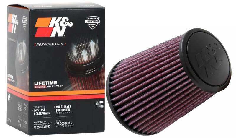 K&N Universal Tapered Filter 3.125in Flange ID x 5in Base OD x 3.5in Top OD x 6in Height