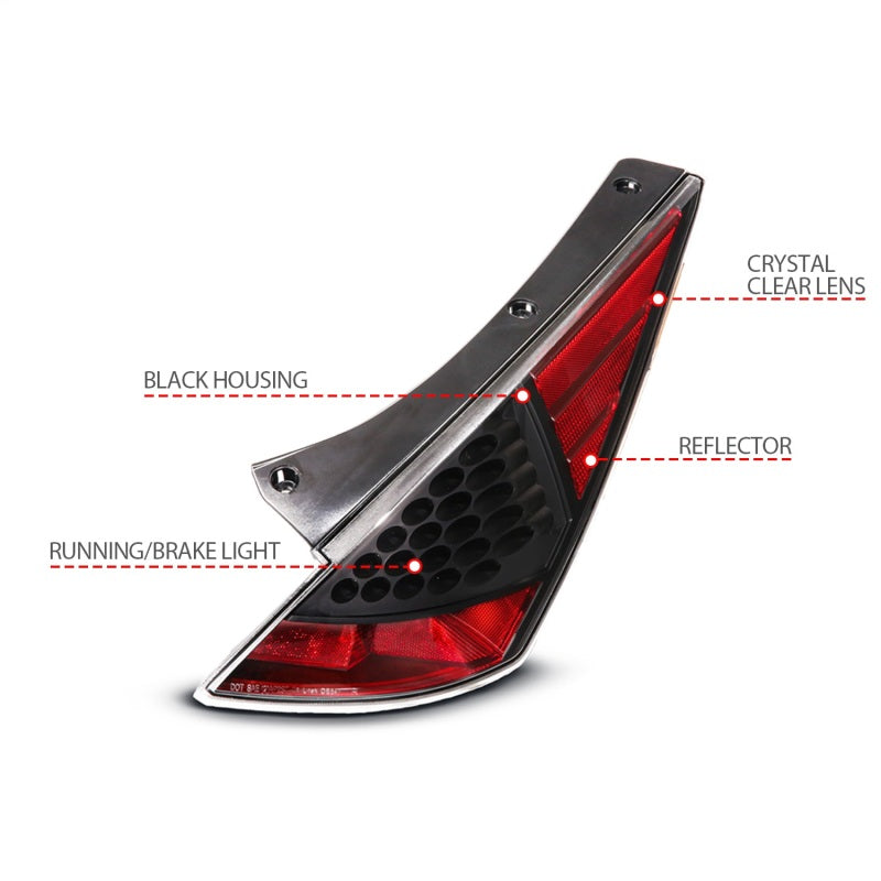 ANZO 2003-2005 Nissan 350Z LED Taillights Black