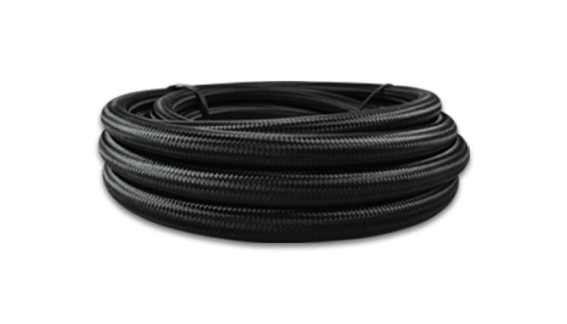 Vibrant -4 AN Black Nylon Braided Flex Hose w/ PTFE liner (20FT long)