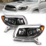 ANZO 06-09 Toyota 4 Runner Projector Headlights Plank Style - Black