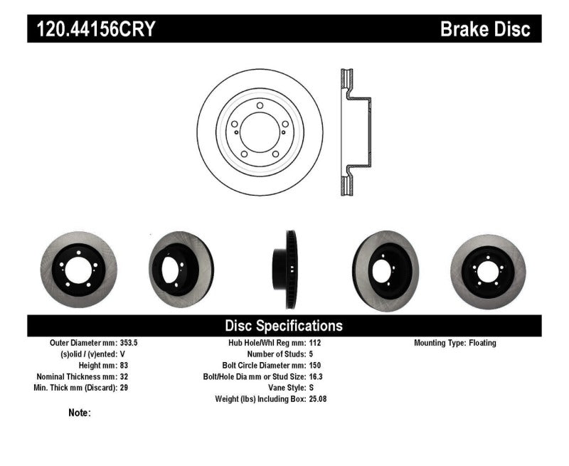 Stoptech Performance Brake Rotor 13-15 Toyota Sequoia/Tundra