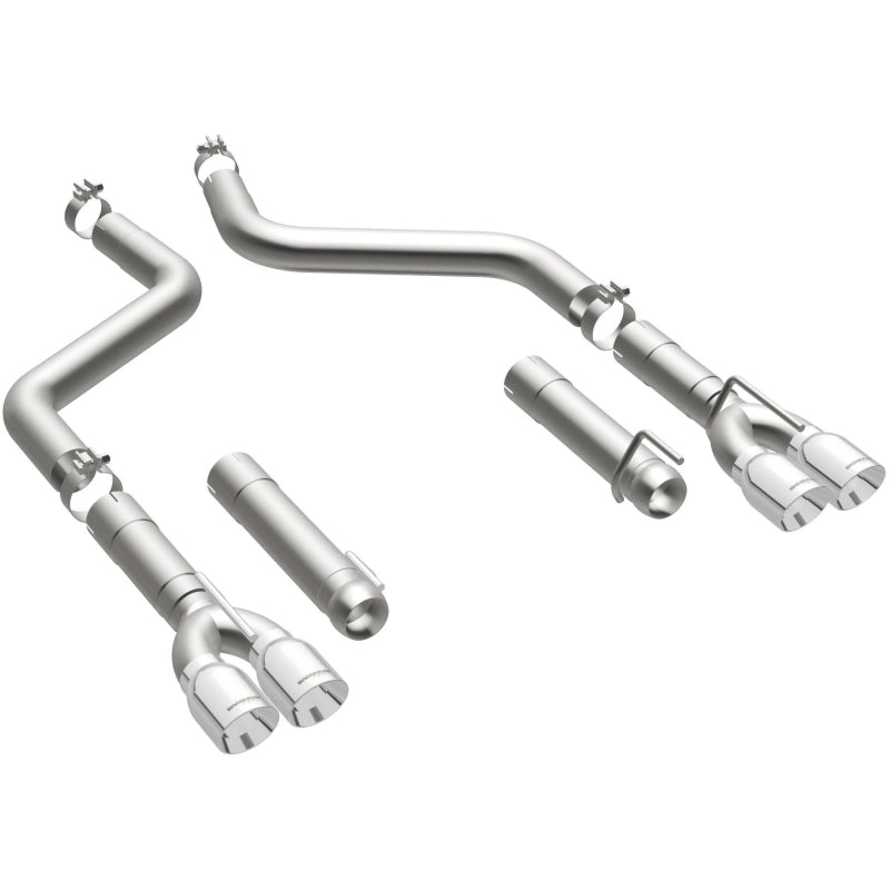 MagnaFlow Axle-Back, SS, 3in, Quad Split Rear 3.5 Tips 2015 Dodge Challenger incl SRT Hellcat