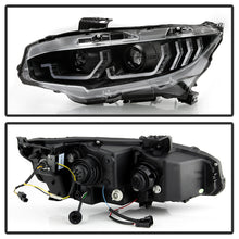 Load image into Gallery viewer, Spyder Honda Civic 16-18 2DR/4DR/Hatchback Headlight Black PRO-YD-HC16PL-SEQ-BK