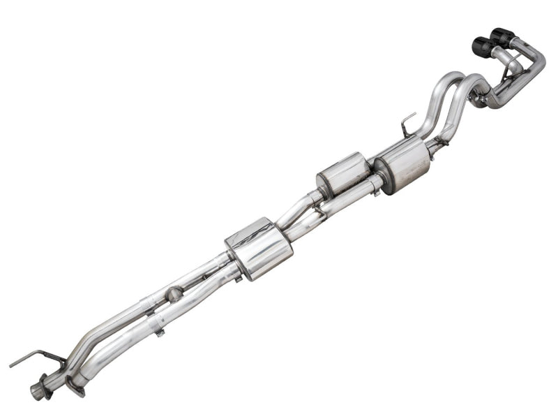 AWE 16-22 Toyota Tacoma 0FG Catback Exhaust w/ BashGuard - Dual Diamond Black Tips