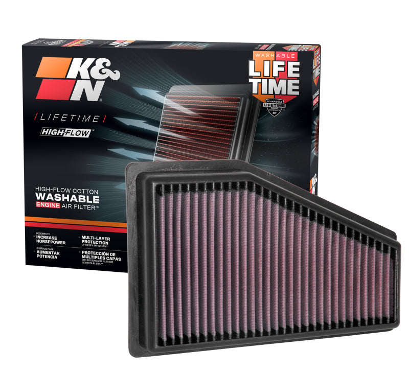 K&N 2019 Jeep Cherokee L4-2.4L V6-3.2L F/I Replacement Drop In Air Filter