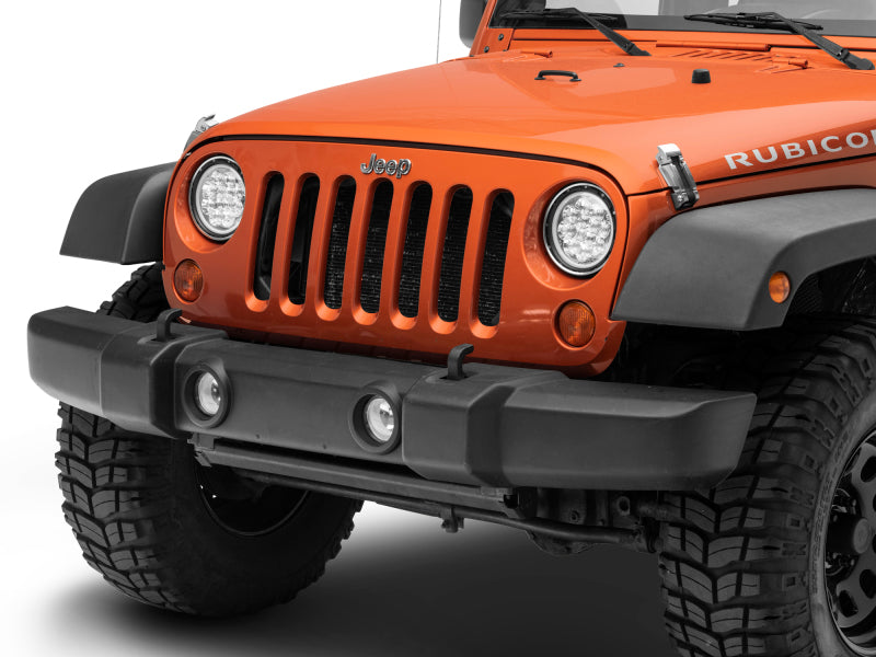 Raxiom 97-18 Jeep Wrangler TJ/JK Axial Spider LED Headlight w/ Amber DRL- Chrome Hsng (Clear Lens)